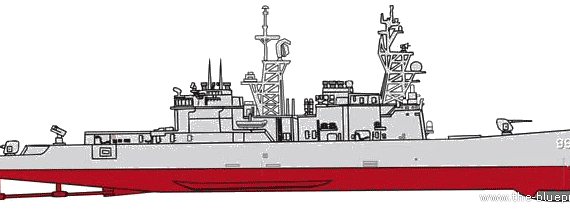 Корабль USS DD-990 Ingersoll [Destroyer] - чертежи, габариты, рисунки